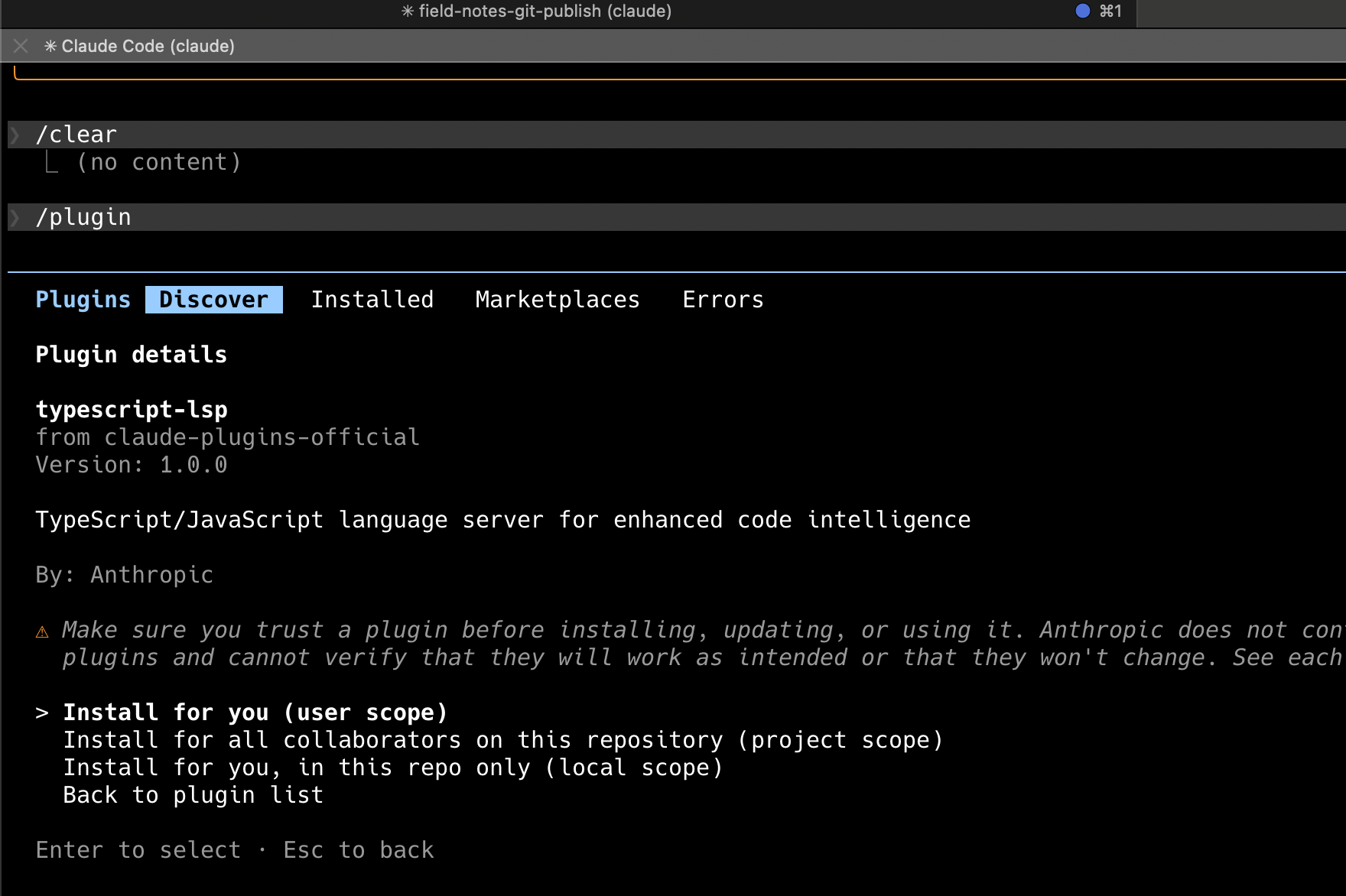 Installing typescript-language-server